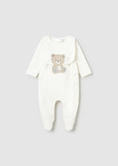 Long Romper With Bib - Natural