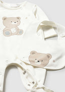 Long Romper With Bib - Natural
