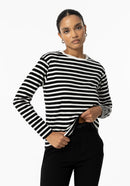 Stripes Round Neck T-Shirt - Black