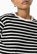 Stripes Round Neck T-Shirt - Black