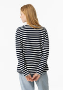 Stripes Round Neck T-Shirt - Dark Navy