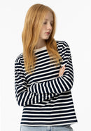 Stripes Round Neck T-Shirt - Dark Navy
