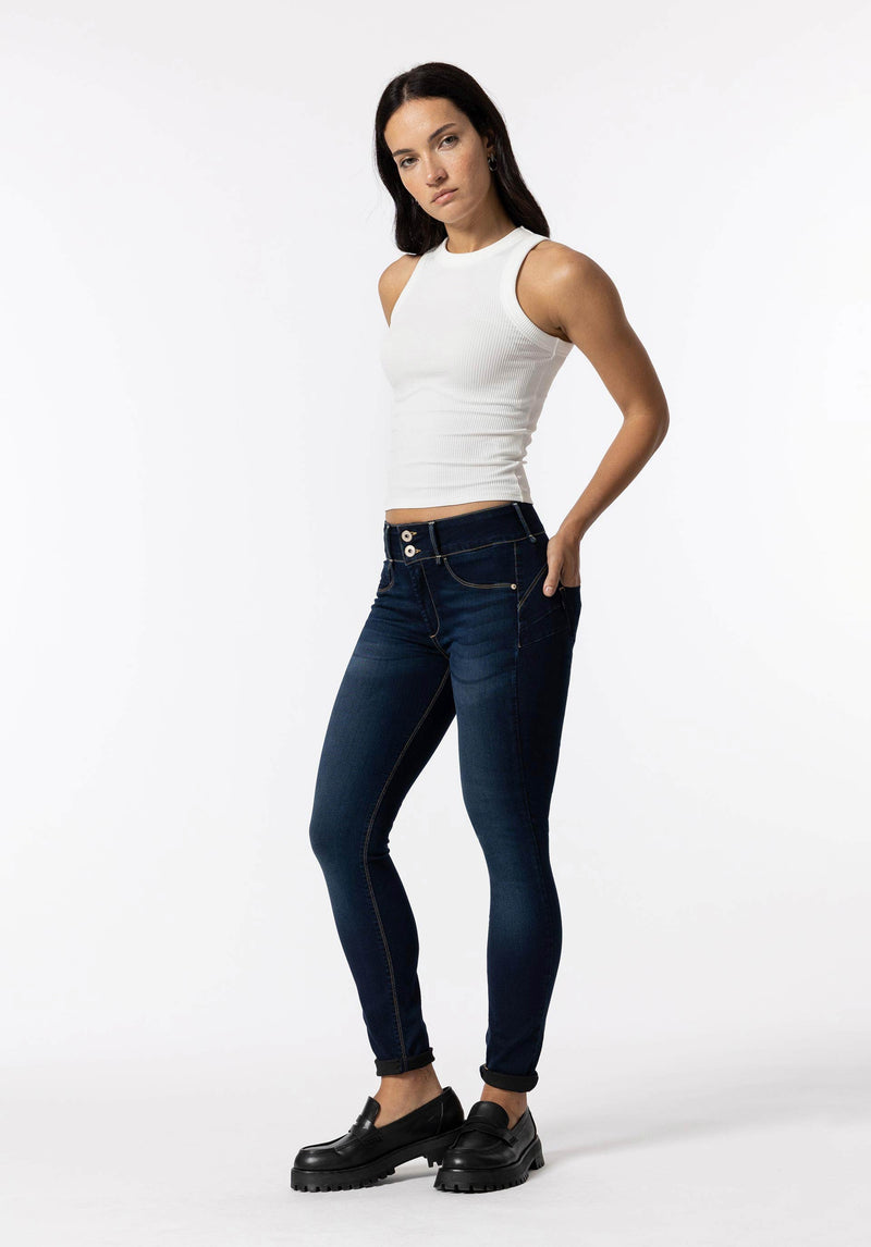 One Size Double Up Jean - Dark Blue