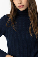 Deiopea Polo Neck Jumper - Dark Navy