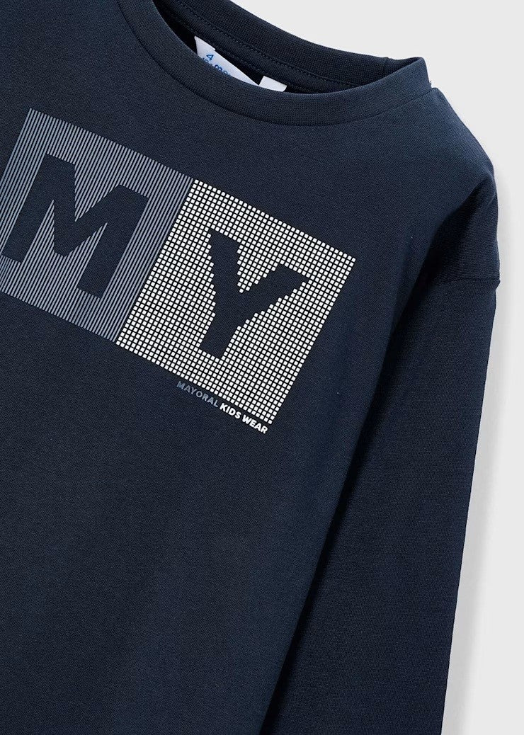 Long Sleeve Basic T-shirt - Navy