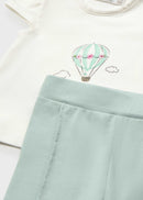 Jacket, T-Shirt & Leggings Set - Aqua
