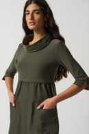 High Neck Tunic Dress - Avocado