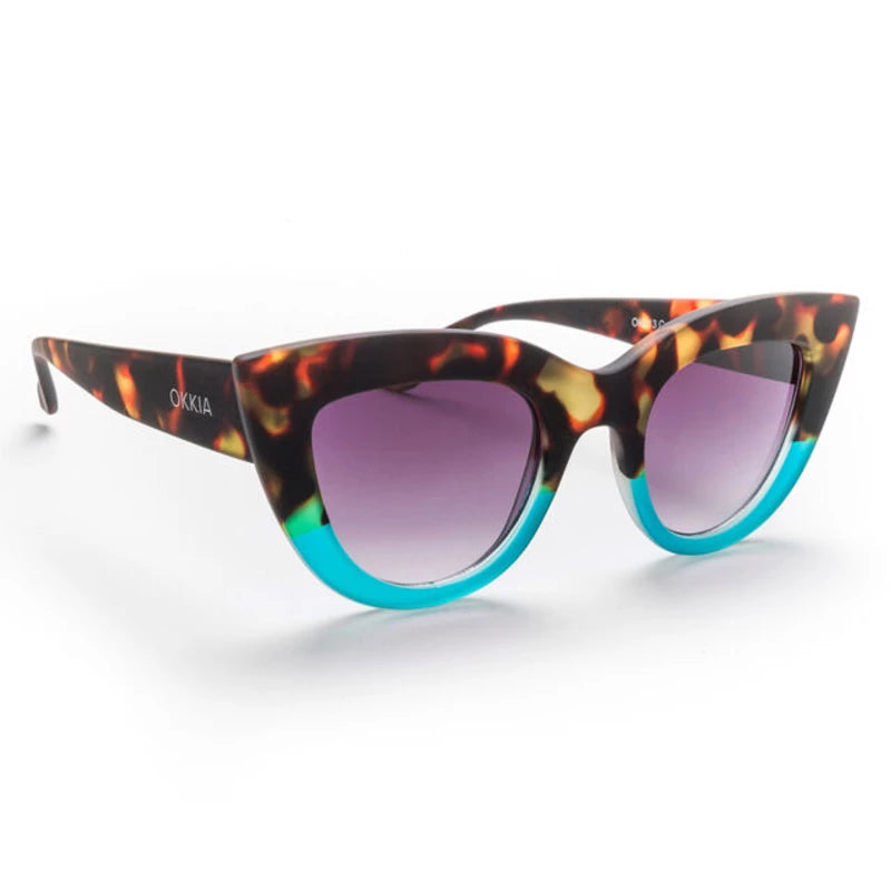 Claudia Big Cat Sunglasses - Havana Blue