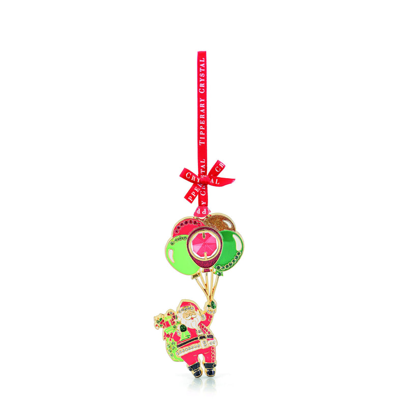 Santa with Balloons Gem Decoration