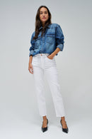 True Cropped Slim Jean - White