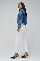 True Cropped Slim Jean - White