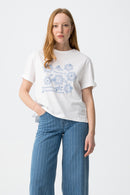 Peyton Placement Print T-Shirt - White