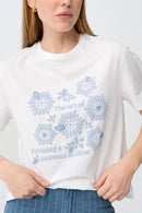 Peyton Placement Print T-Shirt - White