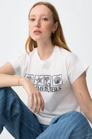 Ella Placement Print T-Shirt - White
