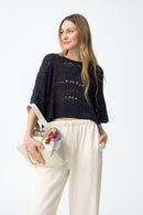 Benny7 Open Knit Jumper - Lyons Blue