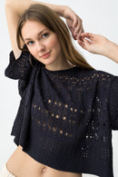 Benny7 Open Knit Jumper - Lyons Blue