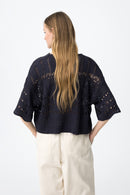 Benny7 Open Knit Jumper - Lyons Blue