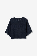 Benny7 Open Knit Jumper - Lyons Blue