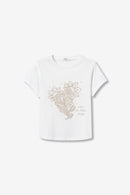 Angel Placement Print T-Shirt - White