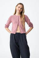 Barbie Button Cardigan - Mellow Rose