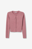 Barbie Button Cardigan - Mellow Rose