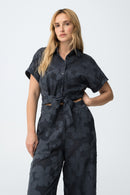 Opera1C Drawstring Crop Top - Lyons Blue