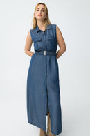 Lichiony Sleeveless Dress - Blue