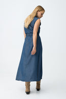 Lichiony Sleeveless Dress - Blue