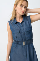 Lichiony Sleeveless Dress - Blue