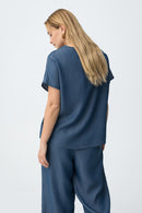 Mara1 V Neck Top - Blue