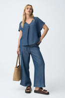 Mara1 V Neck Top - Blue