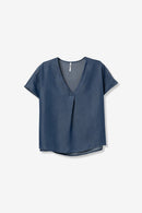 Mara1 V Neck Top - Blue