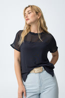 Sky Round Neck T-Shirt - Lyons Blue