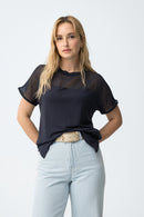 Sky Round Neck T-Shirt - Lyons Blue