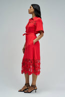 Short Sleeve Dress - Red