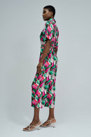 All Over Print Jumpsuit - Green/red Print