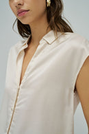 Sleeveless Shirt - Beige