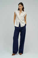Sleeveless Shirt - Beige