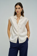 Sleeveless Shirt - Beige