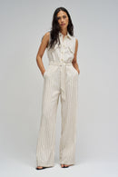 Sleeveless Jumpsuit - Beige