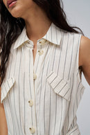 Sleeveless Jumpsuit - Beige
