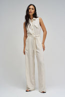 Sleeveless Jumpsuit - Beige