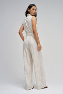 Sleeveless Jumpsuit - Beige