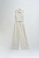 Sleeveless Jumpsuit - Beige