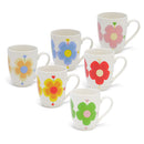 Heart Flowers Set of 6 Mugs