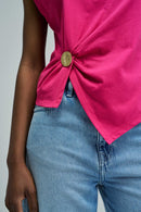 V Neck Blouse - Magenta