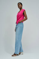 V Neck Blouse - Magenta