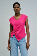 V Neck Blouse - Magenta