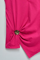 V Neck Blouse - Magenta