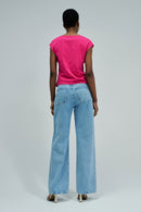 V Neck Blouse - Magenta
